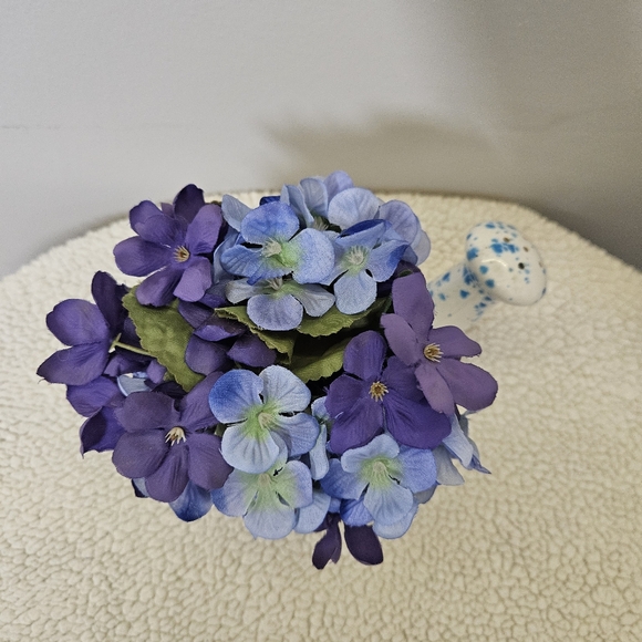 Blue and Purple Floral Ceramic Vase - Picture 4 of 16